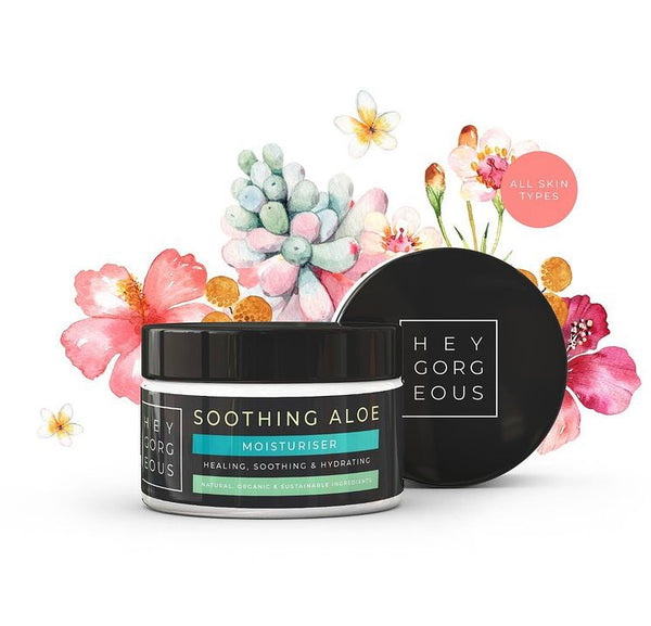 A jar of Soothing Aloe Moisturizer by Hey Gorgeous Skincare