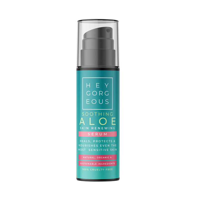 A bottle of Soothing Aloe serum by Hey Gorgeous Skincare