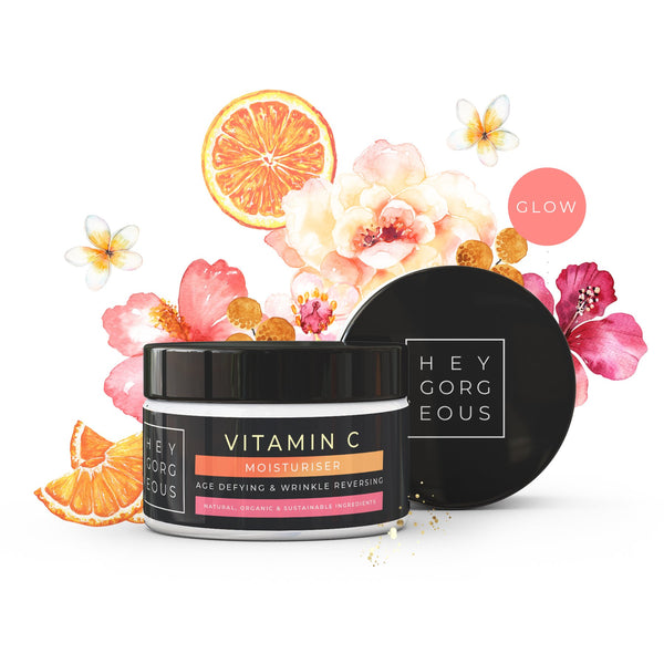 A jar of Vitamin C moisturizer by Hey Gorgeous Skincare